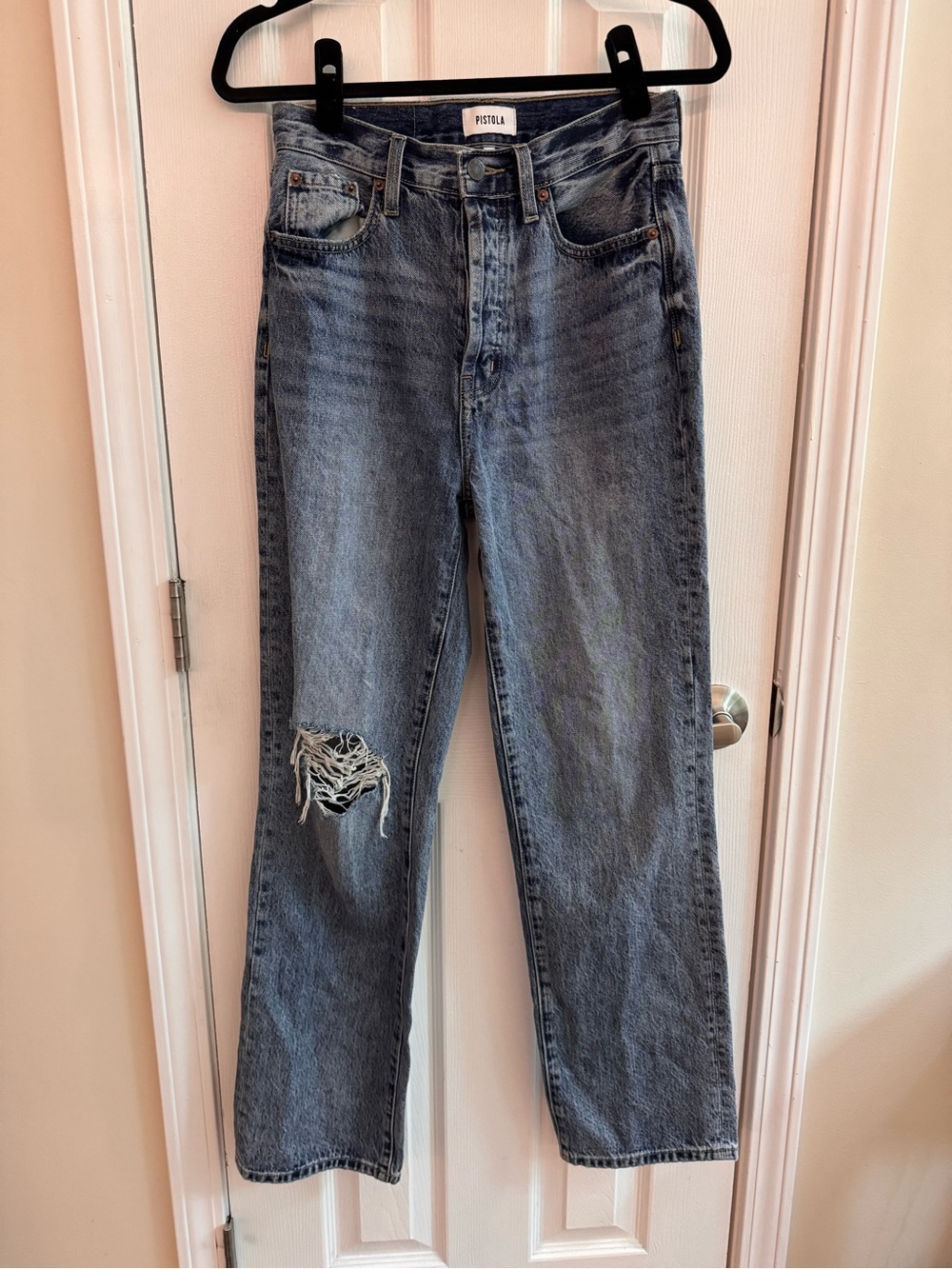 PISTOLA Baggy Relaxed Fit Distressed Denim Jeans Size 26